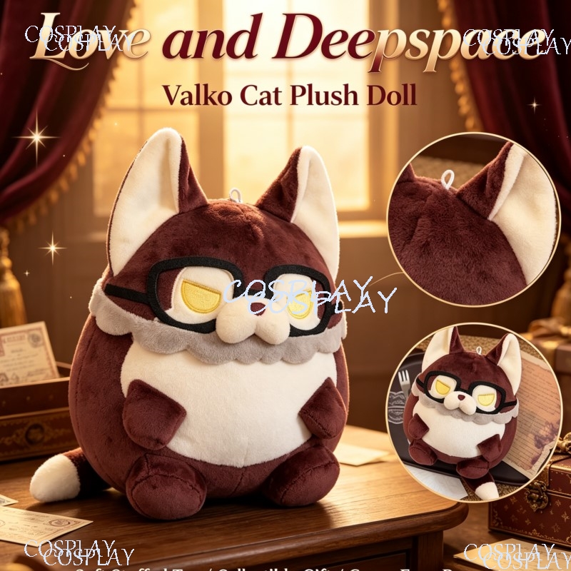 Cat Toys - ラブアンドディープスペース ヴァルコ 猫ぬいぐるみ ソフトぬいぐるみ ゲームファン向けコレクタブルギフト NO.1
