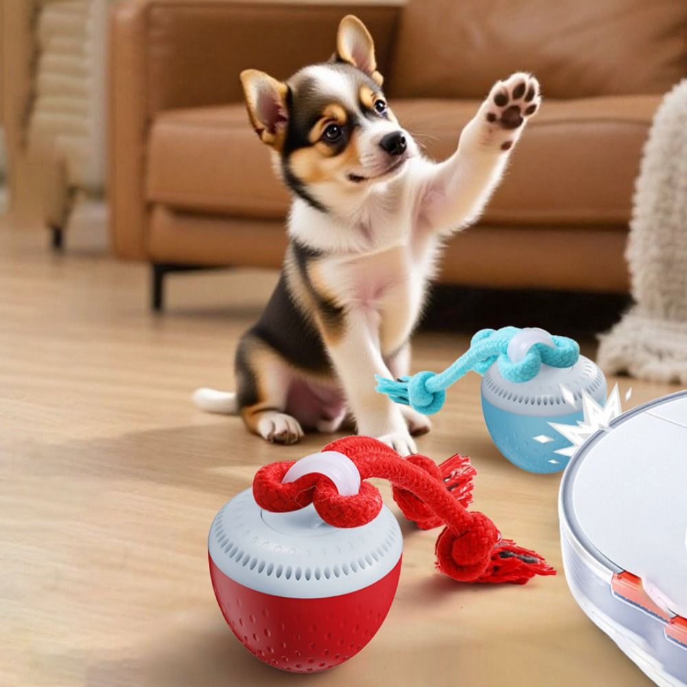 Automatic Moving Dog Ball - 耐噛み性スマートペットおもちゃボールランダムパスUSB充電式インタラクティブドッグトイボール電子3モードアクティブローリングボール