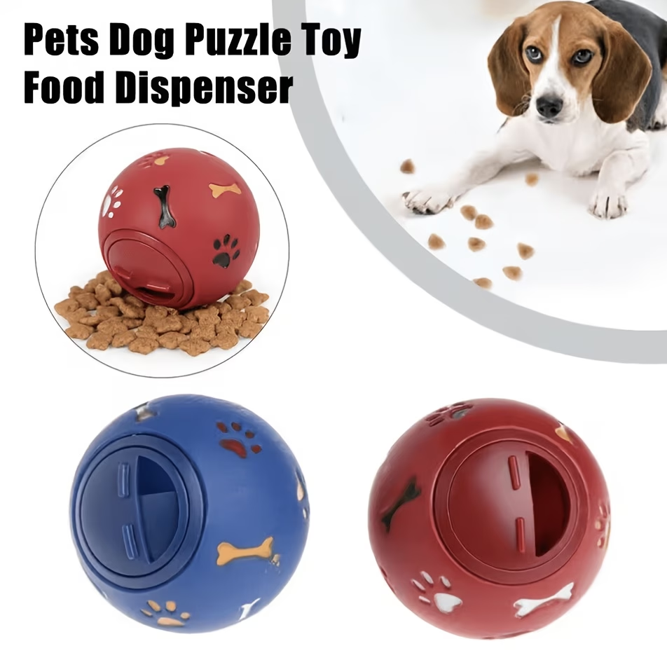 Dog Puzzle Feeder Toy - 犬と猫用のおやつ供給ボール 耐久性のあるインタラクティブなスローフィーダーおもちゃ 遊びとトレーニングの二重目的
