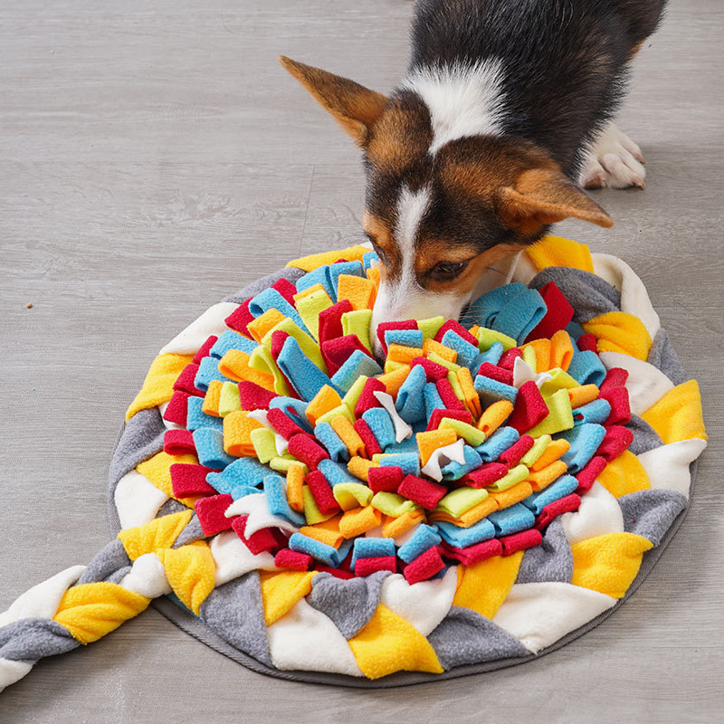 Snuffle Mat For Dogs - 犬用嗅覚マット、エンリッチメントフィーディング＆香りトレーニングトイ、スローフィーダーパズルマット、精神刺激、不安軽減、洗える犬用マット