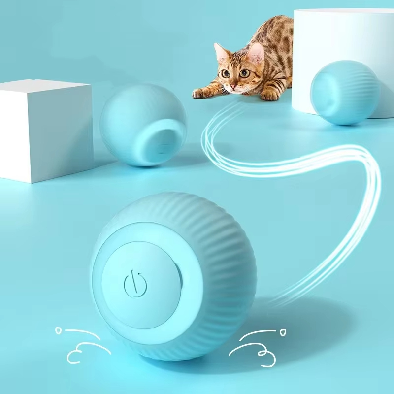 Automatic Moving Dog Ball - 犬と猫のための自動移動ボール スマートUSBジャンプ回転インタラクティブおもちゃ 子犬と子猫のための噛むおもちゃ