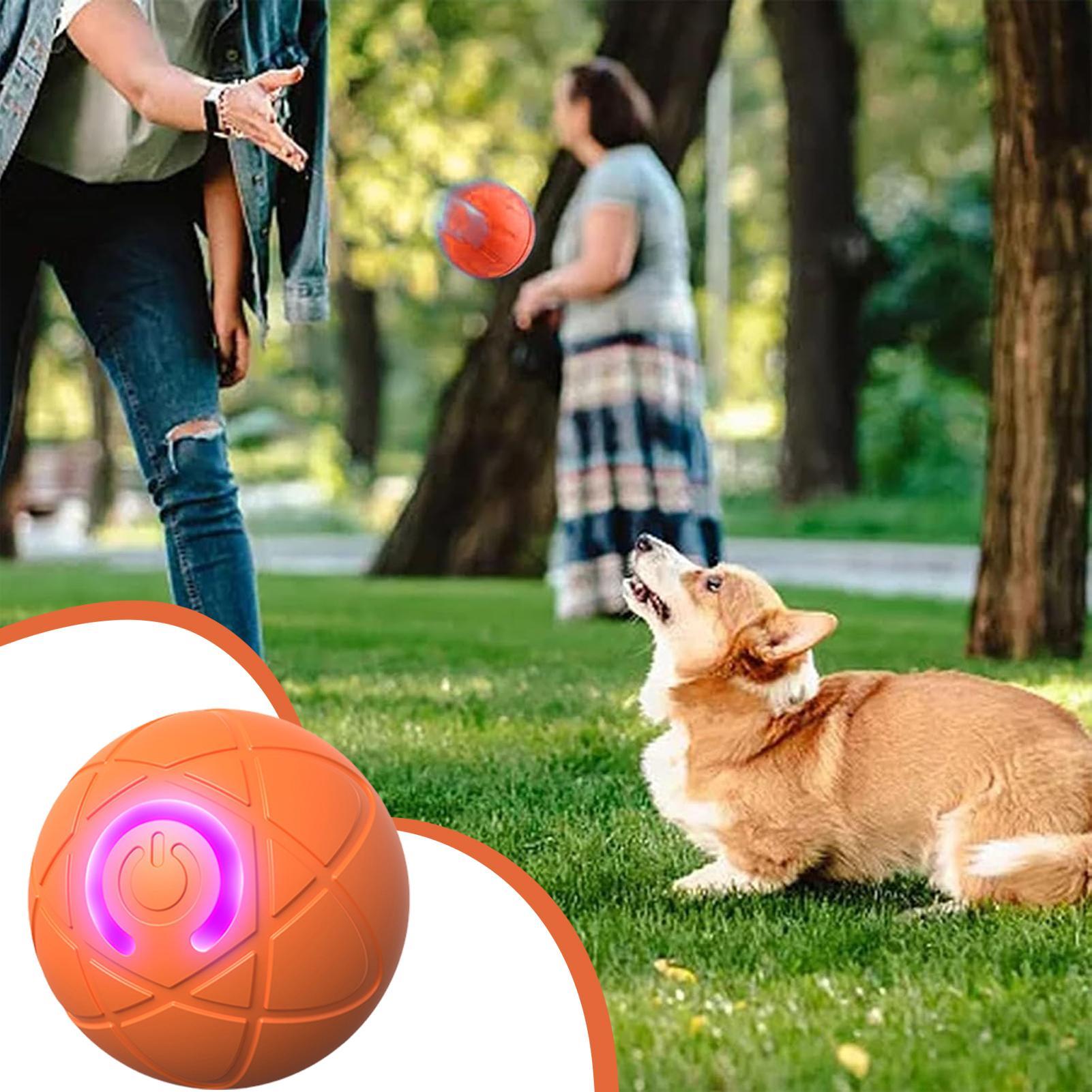 Automatic Moving Dog Ball - 噛みつきが激しい犬用スマートインタラクティブおもちゃ、自動移動インタラクティブドッグボール、自動振動おもちゃ