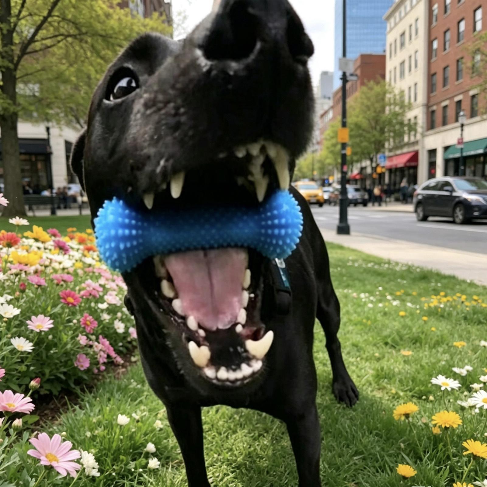 Rubber Treat Dispensing Dog Toy - 犬用歯磨きおもちゃ、噛む棒、口開け器、ペット用品、子犬用インタラクティブおやつボール
