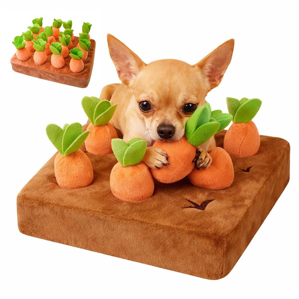 Snuffle Mat For Dogs - ストレス解消ニンジン嗅覚マット 精神刺激 インタラクティブ給餌 探食 スローフィーダー 取り外し可能なニンジン