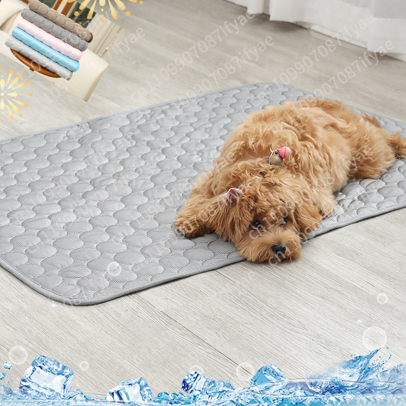 Pet Beds - 夏用クールペットベッド 大型犬猫用ブランケット アイスパッド メッシュ底 PVCナイロン製 睡眠用クールパッド