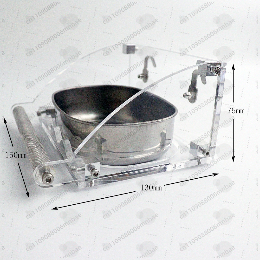 Pet Feeders - オウム用フードボックス ステンレス製 アクリル製 飛沫防止 鳥用フィーダー ペットフード容器