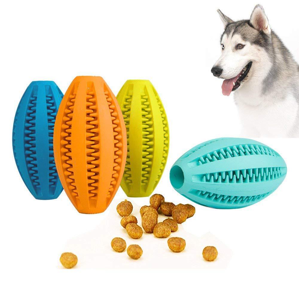 Indestructible Dog Chew Toy - ペットの犬の噛むおもちゃ歯のクリーニングスナックボールペットの犬のおもちゃボール天然ゴムスーパータフインタラクティブ弾むペット用品