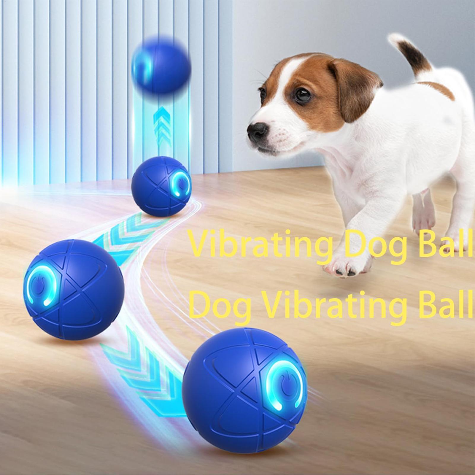 Automatic Moving Dog Ball - スマートドッグトイボール 電子インタラクティブペットトイ 動くボール USB自動反動 LEDライト付き 犬猫用