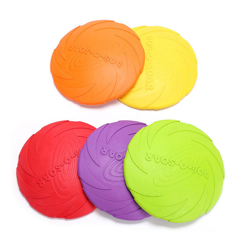 Flying Disc Dog Training Toy - ゴムペット犬フライングディスクソーサーおもちゃ小中面白い犬子犬アジャイルトレーニングおもちゃフライングディスク