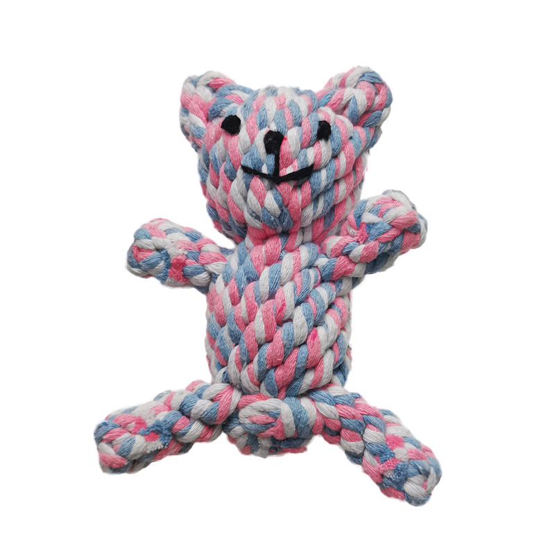 Interactive Squeaky Plush Dog Toy - ペット用コットンロープ製象型動物犬用噛みロープ 卸売 歯磨きトレーニング 噛み遊び インタラクティブペット犬用おもちゃ