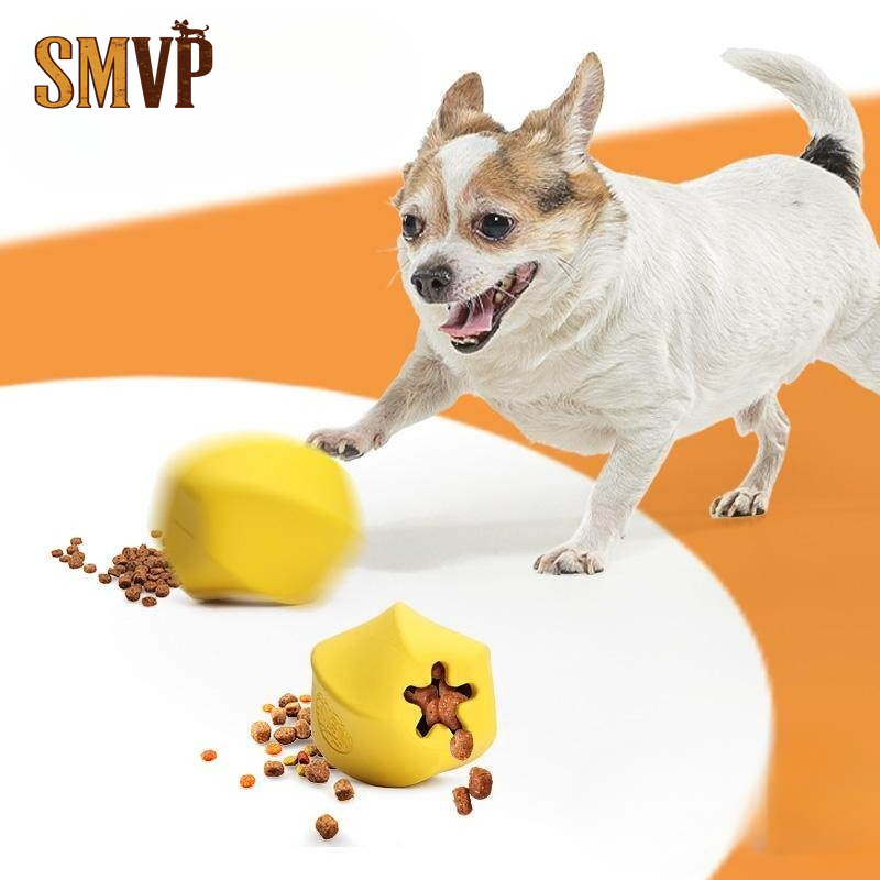 Rubber Treat Dispensing Dog Toy - 耐久性のあるゴム製犬用おやつディスペンサーおもちゃ、退屈解消のためのインタラクティブパズル漏れ出しボール、噛みつきに強い知育玩具