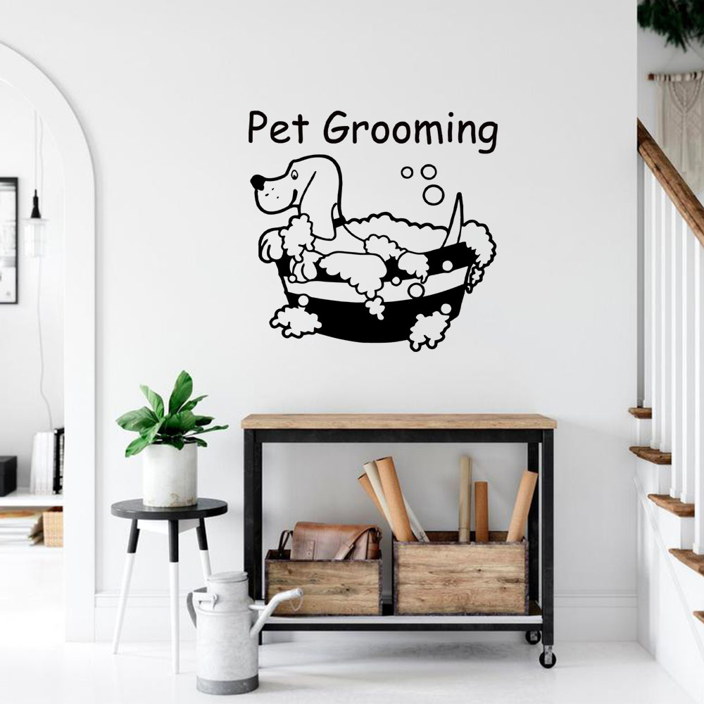 Pet Grooming - 1PC 新しいペットグルーミングカスタムテキストホームデコレーション Pvc デカール家の装飾用ウォールアート壁画