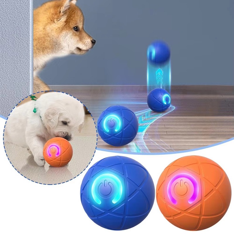 Automatic Moving Dog Ball - 犬用おもちゃボール、インタラクティブ回転ボール、自動移動犬用おもちゃ、2つのモード、充電式自動ボール、ペットおもちゃ用品