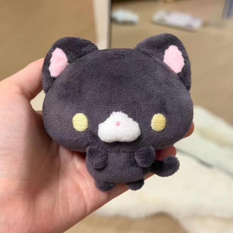Cat Toys - 愛らしい茶色のクマと小さな黒猫のぬいぐるみペンダント、漫画風のかわいいブックバッグ飾り、小さなペンダント