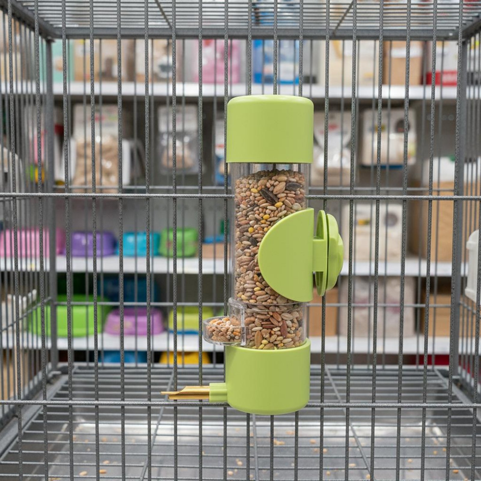 Pet Feeders - 種子分離フィーダー 飛沫防止 終わらないように汚れにくい鳥用フィーダー ペット用品 取り付け簡単