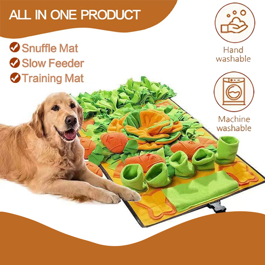 Snuffle Mat For Dogs - ペット嗅覚マット 室内犬用散歩用 犬猫用おもちゃ 犬のストレス解消パズル 宝探しゲーム スローフードマット
