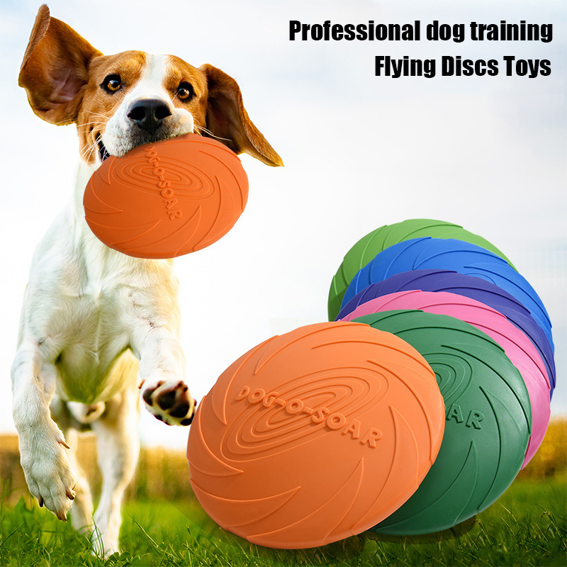 Flying Disc Dog Training Toy - 大型犬用ゴールデンファー ペットフライングディスクおもちゃ TPR製 柔らかく、噛みつきに強い、投げやすい犬用フライングディスク 屋外トレーニング犬用品