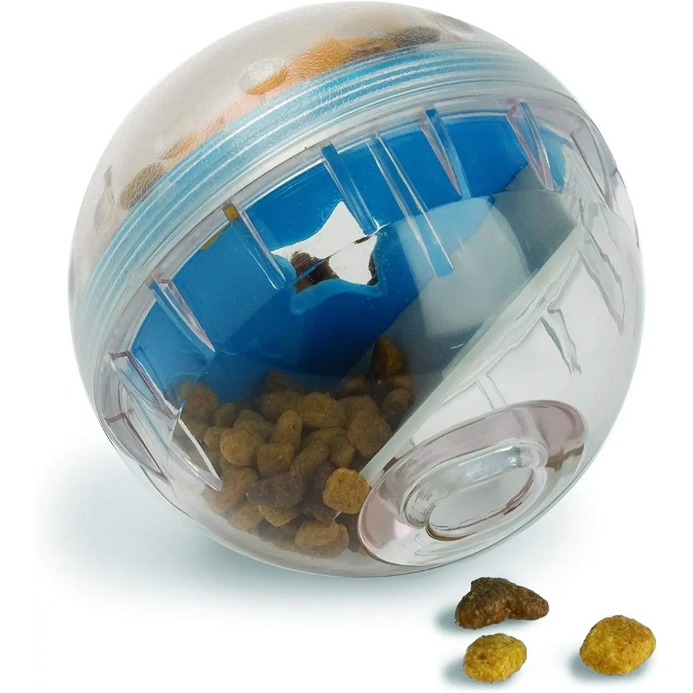Dog Puzzle Feeder Toy - IQトリートボール 犬用おやつディスペンサーおもちゃボール インタラクティブドッグトイ - 4インチ 犬用フードトイ