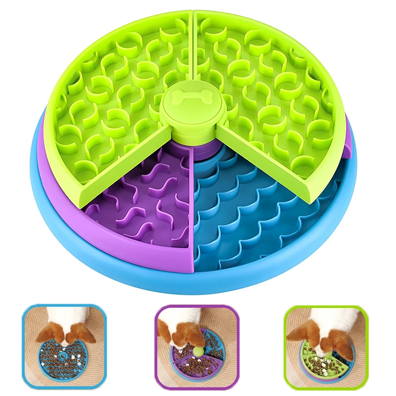 Dog Puzzle Feeder Toy - 犬パズルスローフィーダーインタラクティブ犬パズルゲーム 3 層取り外し可能な遅い食べる犬ボウル抗不安犬フィーダーボウル